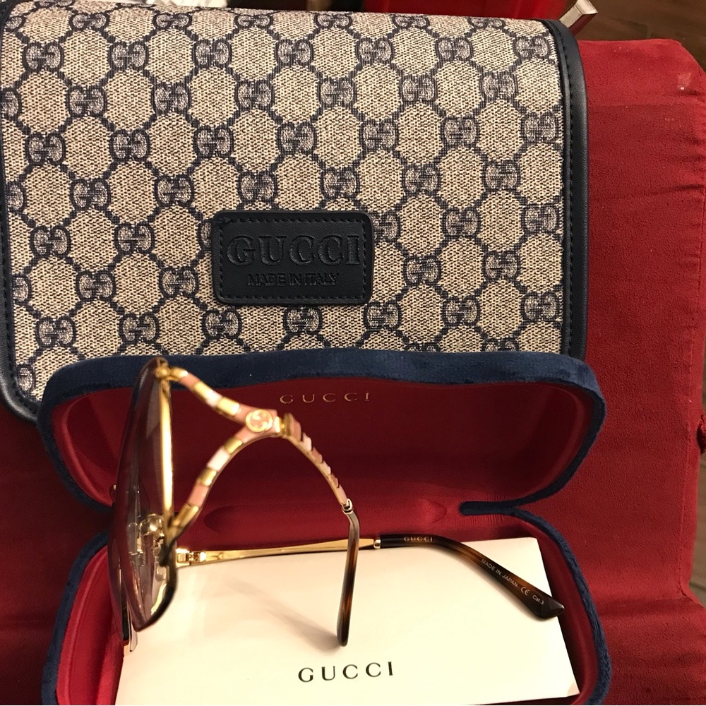 Gucci Gold Eyeglasses with Case - Picture 5 of 7
